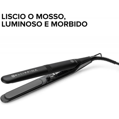 IMETEC BELLISSIMA CREATIVITY PIASTRA PER CAPELLI RIVESTIMENTO IN CERAMICA DIAMOND TECNOLOGIA THERMO CONTROL 5 REGOLAZIONI DI CALORE NERO