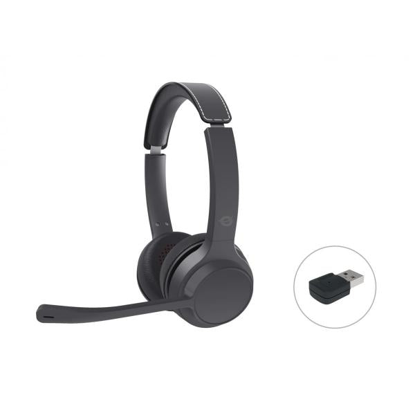 CONCEPTRONIC POLONA04B CUFFIE CON MICROFONO STEREO BLUETOOTH 5.3 CON ADATTORE BLUETOOTH CANCELLAZIONE DEL RUMORE TASTO MUTE SUL MICROFONO NERO
