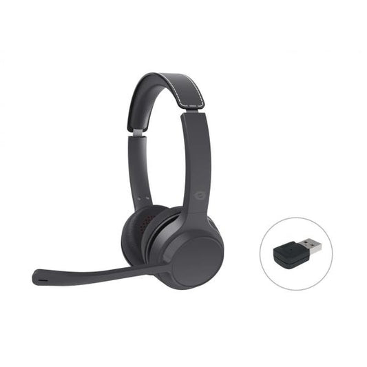 CONCEPTRONIC POLONA04B CUFFIE CON MICROFONO STEREO BLUETOOTH 5.3 CON ADATTORE BLUETOOTH CANCELLAZIONE DEL RUMORE TASTO MUTE SUL MICROFONO NERO