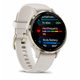 Garmin Venu 3S 3,05 cm (1.2") AMOLED Digitale 390 x 390 Pixel Touch screen Oro, Avorio Wi-Fi GPS (satellitare)
