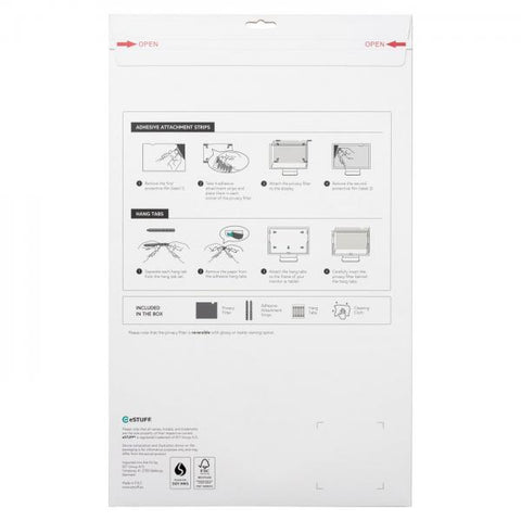 eSTUFF GLBB38894376 schermo anti-riflesso 96,5 cm [38] Monitor Filtro per la privacy senza bordi per display (Privacy Filter 38 894 mm x - 376 mm 21:9 Curved Supports - Touch Screens - Warranty: 24M)