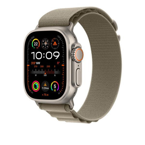 Apple MT5U3ZM/A accessorio indossabile intelligente Band Oliva Poliestere riciclato, Spandex, Titanio (*APPLE WATCH 49 OLIVE ALP M)