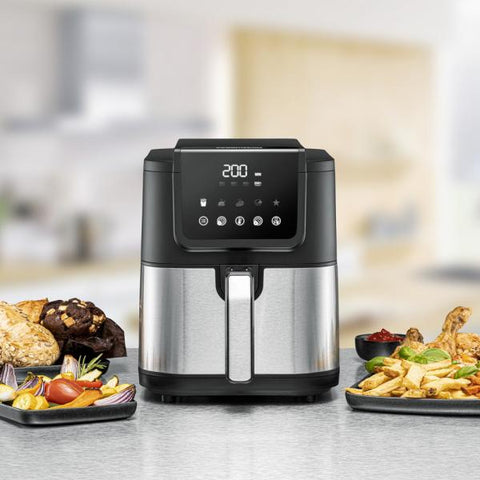Rommelsbacher FRH 1500 friggitrice Singolo 5 L Indipendente 1500 W Friggitrice ad aria calda Nero, Stainless steel