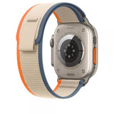 Apple MT5W3ZM/A accessorio indossabile intelligente Band Beige, Arancione Nylon, Poliestere riciclato, Titanio, Spandex (APPLE WATCH 49 ORANGE/BEIGE TL S/M)
