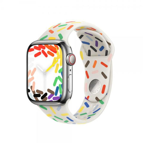 Apple MUQ23ZM/A accessorio indossabile intelligente Band Multicolore Fluoroelastomero (*APPLE WATCH 41 PRIDE EDITION SB M/L)