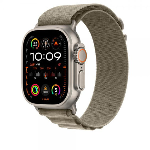 Apple MT5V3ZM/A accessorio indossabile intelligente Band Oliva Poliestere riciclato, Titanio, Spandex (-APPLE WATCH 49 OLIVE ALP L)