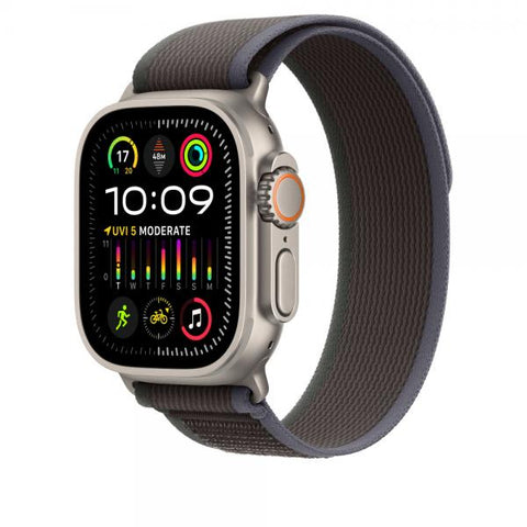Apple MT613ZM/A accessorio indossabile intelligente Band Nero, Blu Nylon, Poliestere riciclato, Titanio, Spandex (*APPLE WATCH 49 BLUE/BLACK TL S/M)
