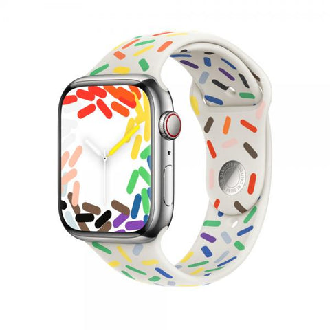 Apple MUQ43ZM/A accessorio indossabile intelligente Band Multicolore Fluoroelastomero (*APPLE WATCH 45 PRIDE EDITION SB M/L)