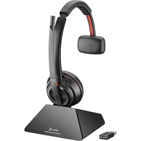 POLY Savi 8220 Auricolare Wireless A Padiglione Ufficio Bluetooth Base di ricarica Nero