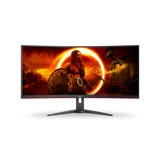 AOC G2 CU34G2XE/BK Monitor PC 86,4 cm (34") 3440 x 1440 Pixel Nero, Rosso