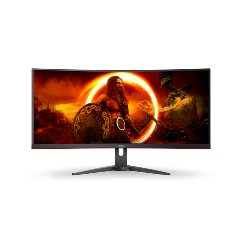 AOC G2 CU34G2XE/BK Monitor PC 86,4 cm (34") 3440 x 1440 Pixel Nero, Rosso