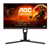 Monitor AOC G3 de 27" LED VA 2K Ultra HD HDR, formato 16:9, contraste 4000:1, 2 HDMI, 1 puerto DisplayPort, color negro.