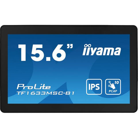iiyama ProLite TF1633MSC-B1 Monitor PC 39,6 cm [15.6] 1920 x 1080 Pixel Full HD Touch screen Nero (iiyama ProLite TF1633MSC-B1 15.6' PCAP Full HD Touch Screen Display)