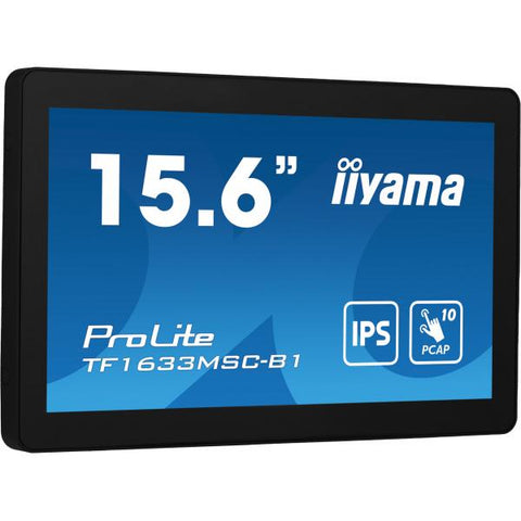 iiyama ProLite TF1633MSC-B1 Monitor PC 39,6 cm [15.6] 1920 x 1080 Pixel Full HD Touch screen Nero (iiyama ProLite TF1633MSC-B1 15.6' PCAP Full HD Touch Screen Display)