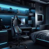 ThunderX3 CORE Racer Sedia para juegos universal Seduta imbottita Nero, Blu 