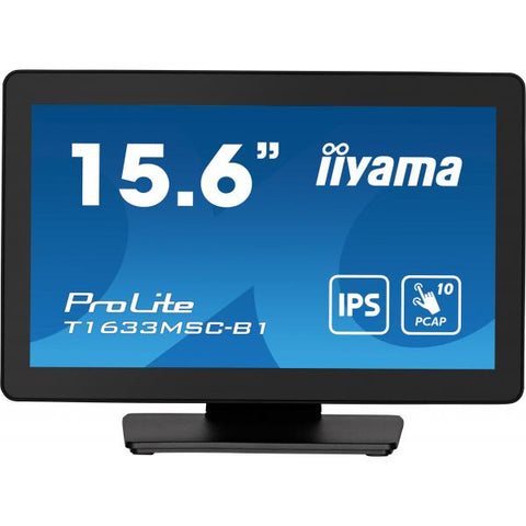 iiyama ProLite T1633MSC-B1 Monitor PC 39,6 cm (15.6") 1920 x 1080 Pixel Full HD LCD Touch screen Nero