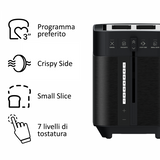 HAIER HTO5A3 011 TOSTAPANE I-MASTER SERIE 5 2 FETTE 1150W 7 IMPOSTAZIONI DI DORATURA FUNZIONE CRISPY SIDE VASCHETTA RACCOGLIBRICIOLE NERO