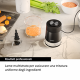 HAIER HCH5B1 TRITATUTTO ELETTRICO SERIES 5 500W 2 VELOCITA' CIOTOLA IN VETRO DA 0.5 LT NERO