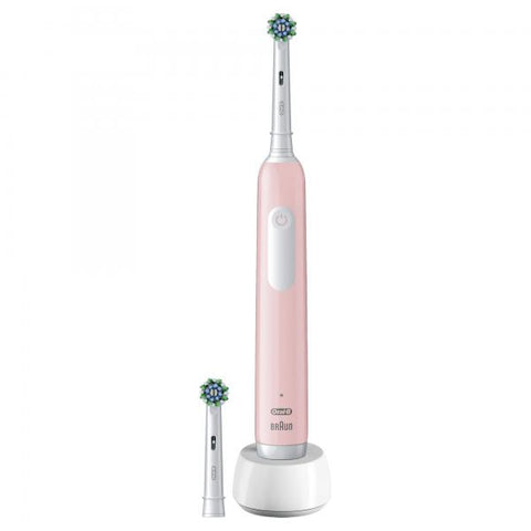 BRAUN ORAL-B PRO SERIES 1 SPAZZOLINO ELETTRICO ROTANTE OSCILLANTE TESTINA ROTONDA RICARICABILE + 2 TESTINE DI RICAMBIO ROSA