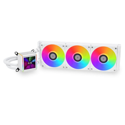 Lian Li GA II LCD Processore Kit di raffreddamento a liquido 36 cm Bianco 1 pz (Lian Li Galahad II LCD Performance AIO 360mm All In One CPU Cooler - White)