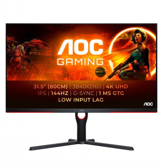 AOC G3 U32G3X LED display 80 cm (31.5") 3840 x 2160 Pixel 4K Ultra HD Nero, Rosso