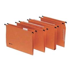 KING MEC SIGNALETIC CARTELLE SOSPESE IN CARTONCINO DA CASSETTO INTERASSE 330MM FONDO A U COL. ARANCIO CONF 25 Pz.