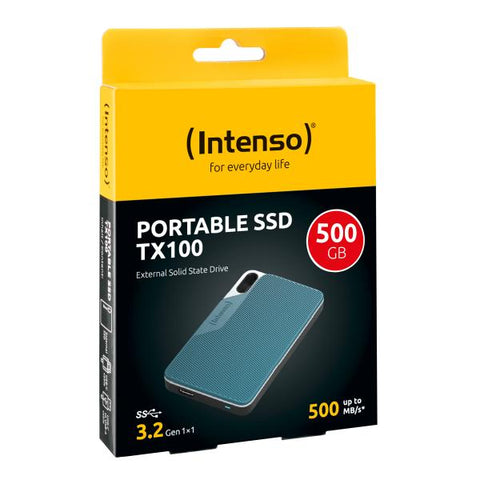 Intenso Lesen/Schreiben bis zu 500 MB/s/500GB Blu, Grigio