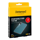 Intenso Lesen/Schreiben bis zu 500 MB/s/2TB USB tipo-C 3.2 Gen 1 [3.1 Gen 1] Blu, Grigio (Intenso externe SSD TX100 2TB USB 3)