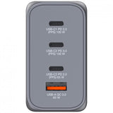 VERBATIM GaN CHARGER CARICABATTERIE DA RETE MULTINAZIONE 4 PORTE 200 W 3 x USB-C 1 x USB-A SPINA RIPIEGABILE PER EU USA e UK GRIGIO