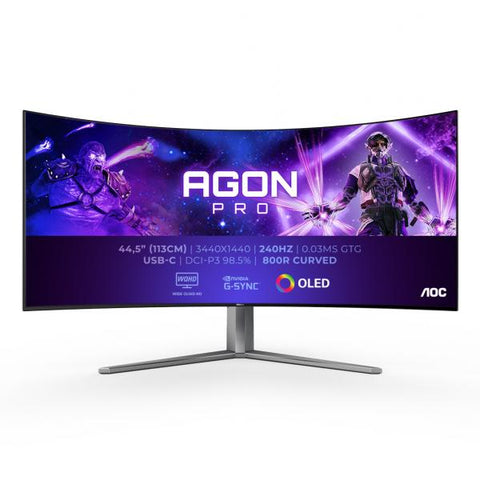 AOC AGON PRO AG456UCZD LED display 114,3 cm [45] 3440 x 1440 Pixel Wide Quad HD OLED Nero (45 INCH 21:9 curved OLED 240Hz 0.03ms)