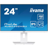 iiyama XUB2492HSU-W6 Monitor PC 60,5 cm [23.8] 1920 x 1080 Pixel Full HD LED Bianco (iiyama 24 Inch IPS Monitor XUB2492HSU-W6, Height Adjustable, Full HD, 100Hz, 0.4ms, FreeSync, HDMI, Display Port,