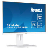 iiyama XUB2492HSU-W6 Monitor PC 60,5 cm [23.8] 1920 x 1080 Pixel Full HD LED Bianco (iiyama 24 Inch IPS Monitor XUB2492HSU-W6, Height Adjustable, Full HD, 100Hz, 0.4ms, FreeSync, HDMI, Display Port,