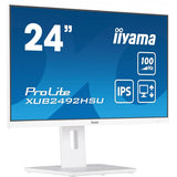 iiyama XUB2492HSU-W6 Monitor PC 60,5 cm [23.8] 1920 x 1080 Pixel Full HD LED Bianco (iiyama 24 Inch IPS Monitor XUB2492HSU-W6, Height Adjustable, Full HD, 100Hz, 0.4ms, FreeSync, HDMI, Display Port,