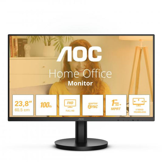 AOC 24B3HMA2 Monitor PC 60,5 cm [23.8] 1920 x 1080 Pixel Full HD LED Nero (AOC Basic-line 24B3HMA2 - Monitor a LED - 24 [23.8 visualizzabile] - 1920 x 1080 Full HD [1080p] @ 100 Hz - VA - 250 cd/m? -