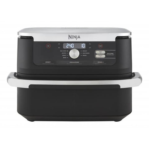 Ninja AF500EU friggitrice Doppia 10,4 L Indipendente 2470 W Friggitrice ad aria calda Nero, Stainless steel