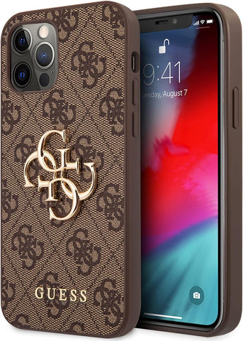*** GUESS Hard Cover 4G Metal Logo Brown, fr Apple iPhone 12 / 12 Pro, GUHCP12M4GMGBR, Blister (GUHCP12M4GMGBR)