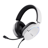 TRUST GXT 490W FAYZO 7.1 CUFFIE GAMING USB OVER-EAR CON MICROFONO AUDIO SURROUND 7.1 DRIVER 50mm ILLUMINAZIONE RGB NOISE CANCELLING BIANCO