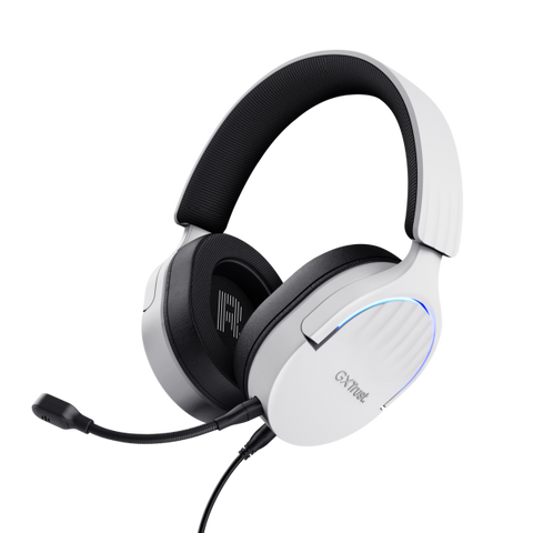 TRUST GXT 490W FAYZO 7.1 CUFFIE GAMING USB OVER-EAR CON MICROFONO AUDIO SURROUND 7.1 DRIVER 50mm ILLUMINAZIONE RGB NOISE CANCELLING BIANCO