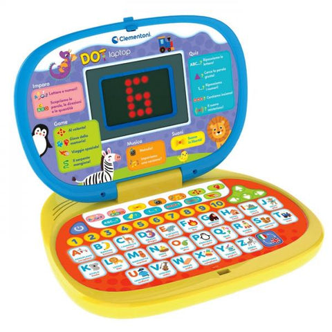 CLEMENTONI COMPUTER KID DOT LAPTOP PARLANTE PER BAMINI GIOCO ELETTRONICO INTERATTIVO PER IMPARARE LETTERE E NUMERI