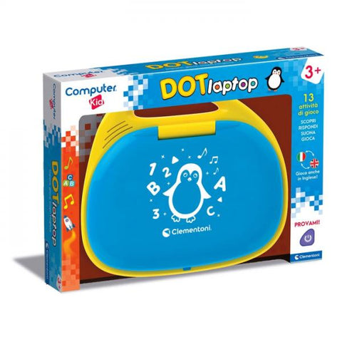 CLEMENTONI COMPUTER KID DOT LAPTOP PARLANTE PER BAMINI GIOCO ELETTRONICO INTERATTIVO PER IMPARARE LETTERE E NUMERI