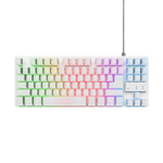 TRUST GXT794 W 3 in 1 TASTIERA COMPACT KTL GAMING QWERTY MOUSE WIRELESS 800-4800 DPI TAPPETINO GAMER BIANCO NERO