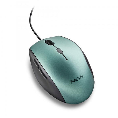 NGS MOTH MOUSE OTTICO USB-A CON ADATTATORE USB-C SILENZIOSO 5 PULSANTI 800/1200/1600 DPI NERO ICE