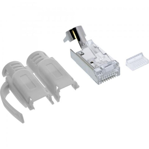 InLine Connettore a crimpare Cat.6A RJ45 schermato, grigio, 100pz.