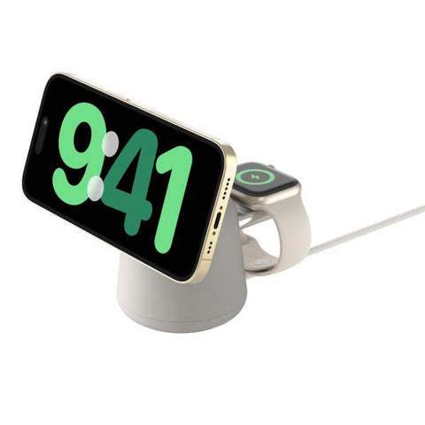 Belkin WIZ020MYH36 Cuffie, Smartphone, Orologio intelligente Sabbia USB Carica wireless Ricarica rapida Interno (^PRO 2IN1MAGSAFE15WCHARGINGSTANDSAND)
