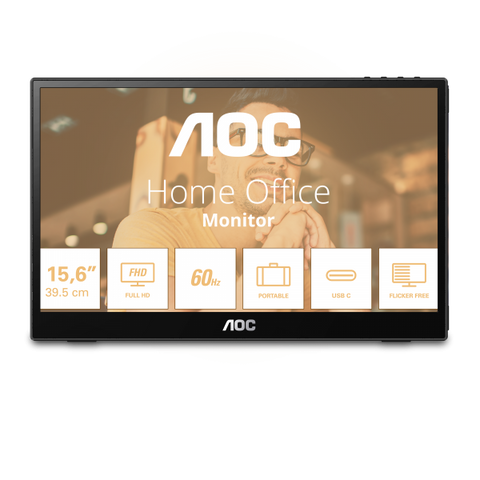 AOC T2 16T3EA Monitor PC 39,6 cm [15.6] 1920 x 1080 Pixel Full HD Nero (AOC 15.6 IPS MONITOR USB-C 16T3EA)