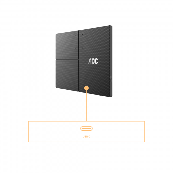 AOC T2 16T3EA Monitor PC 39,6 cm [15.6] 1920 x 1080 Pixel Full HD Nero (15.6 INCH FHD IPS PORTABLE USB C)
