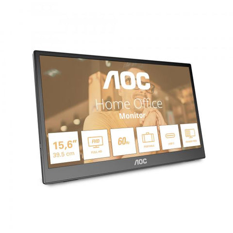AOC T2 16T3EA Monitor PC 39,6 cm [15.6] 1920 x 1080 Pixel Full HD Nero (AOC 15.6 IPS MONITOR USB-C 16T3EA)
