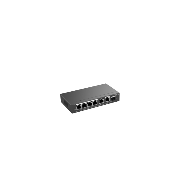 6-Port Gigabit Smart POE Switch 4 PoE/POE+ Ports with 1 Gigabit RJ45/1 combo SFP uplink ports 54W PoE power budget Desktop Steel Case