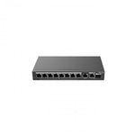 10-Port Gigabit Smart POE Switch 8 PoE/POE+ Gigabit RJ45 Ports with 1 Gigabit RJ45/1 combo SFP uplink ports 120W PoE power budget Desktop Steel Case