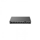 10-Port Gigabit Smart POE Switch 8 PoE/POE+ Gigabit RJ45 Ports with 1 Gigabit RJ45/1 combo SFP uplink ports 120W PoE power budget Desktop Steel Case